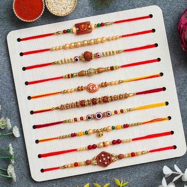 Tonkwalas Designer Rakhi Set For Brother Combo With Roli Chawal Greeting Card (2) Mauli Thread Rakhi, Greeting Card, Chawal Roli Pack Set