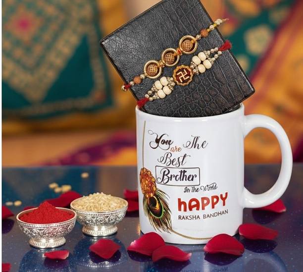 Banna Art Designer Premium 2 Pic Rakhi Gift Set with Brother Special Mug Mauli Thread Rakhi, Mug  Set
