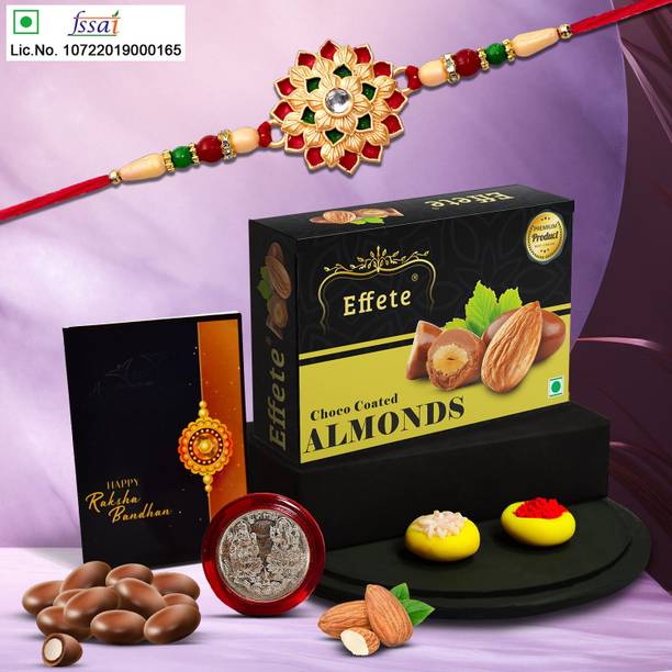DeoDap Designer Rakhi Combo for Brother with Chocolate Almond (32-GM)Rakhi Set | Y23K1_501_CA32 Assorted Rakhi  Set