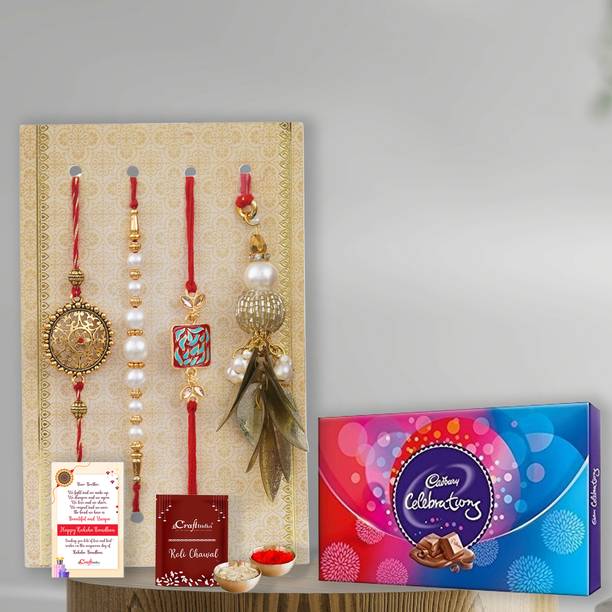 eCraftIndia Bhaiya Bhabhi D1434P6C6CC2 Assorted Rakhi Set