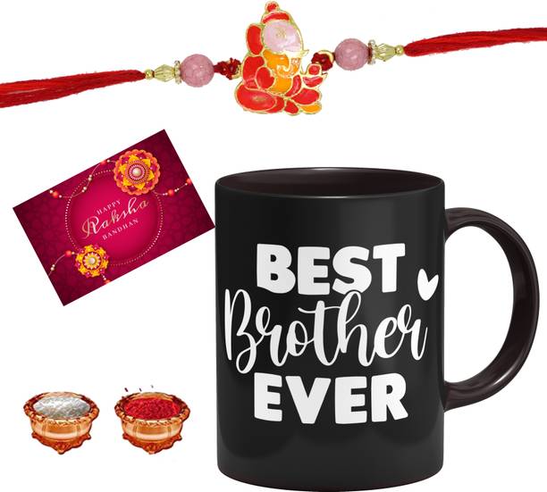 Clinkz Designer RAKHI FOR BROTHER WITH MUG 318 Assorted Mug, Rakhi, Greeting Card, Chawal Roli Pack Set