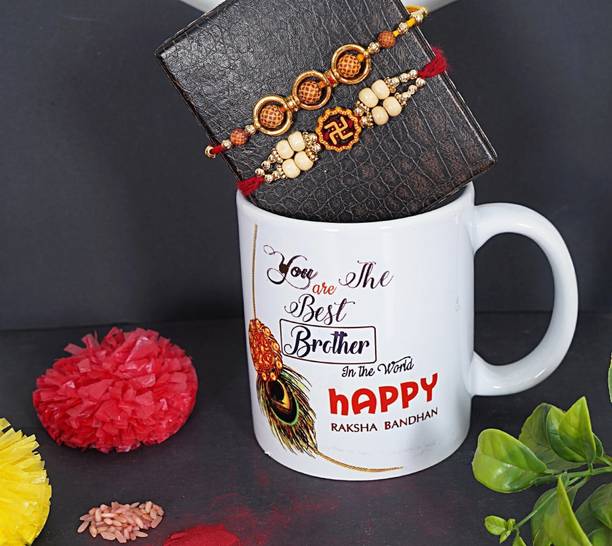 Mitansh Designer M-4013 Mug Rakhi Set New Mauli Thread Mug  Set