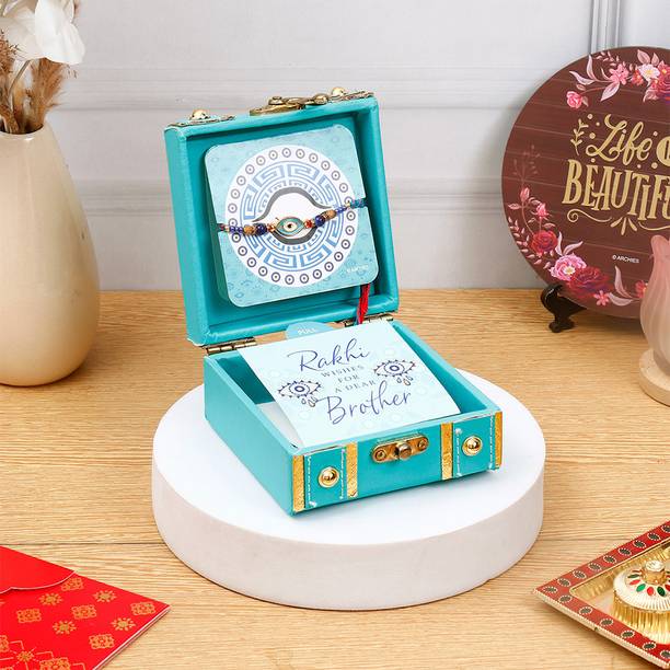 ARCHIES Thread Teal Nazar Suraksha Rakhi Treasure Box Assorted Rakhi  Set