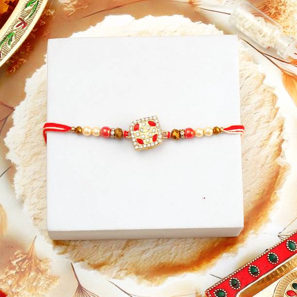 Thread Premium Stone Rotating Designer Rakhi for Brother with Rakhi Greeting Card Assorted Rakhi, Greeting Card Set by ARCHIES