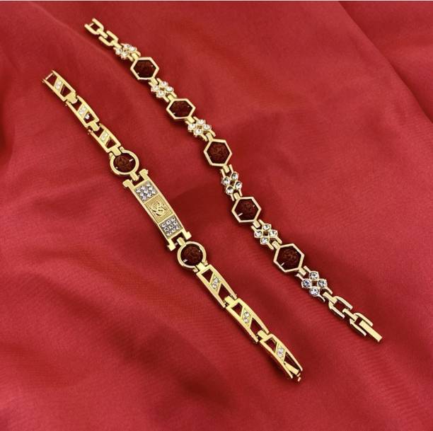 Devora Bracelet FST33 Gold Finish Rakhi  Set