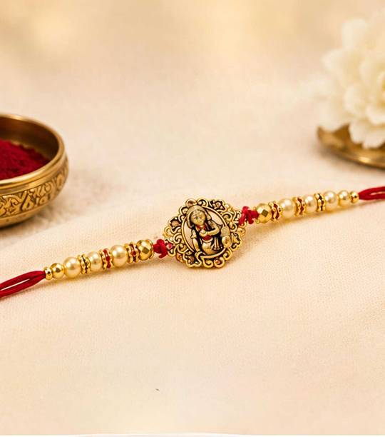 seasonal Bracelet Rakhi-7 Gold Finish, Plastic (PVC) Rakhi  Set