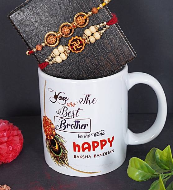 The Youth Fashion Designer Om 2 pcs Rakhi |Deigner Rakhi| Fancy rakhi|Rakhi For Bhaiya | 00 Mauli Thread Rakhi, Mug Set