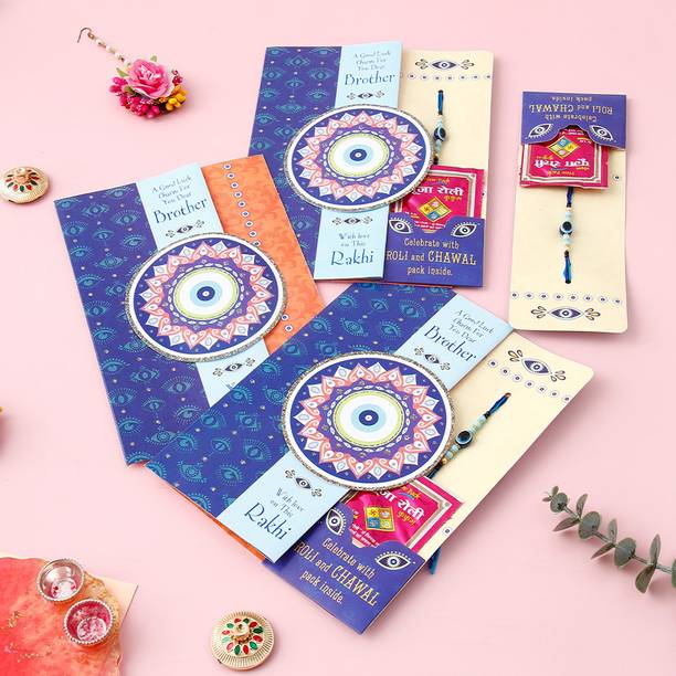 Thread Evil Eye Rakhi Greeting Card With Envelope Assorted Rakhi by ARCHIES