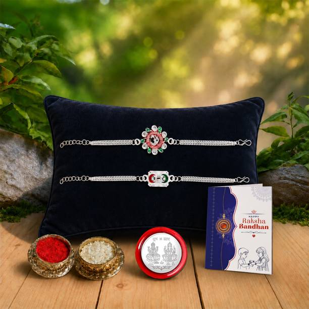 DeoDap Designer Rakhi for Brother/Sister Best Rakkhi For Bhai Stylish Rakhi Set New Fancy Rakhi Assorted Greeting Card Set