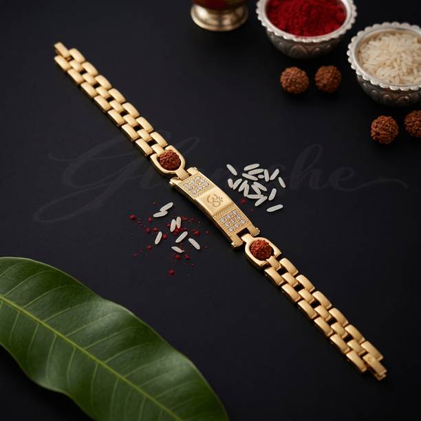 Glamshe Bracelet RA16 Gold Rakhi  Set