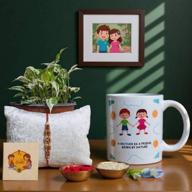 Home Delight Designer Mugcombo-7 Assorted Mug, Rakhi  Set