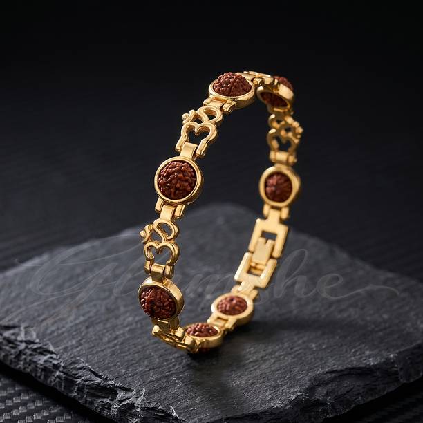 Glamshe Rudraksh RA24 Gold Rakhi  Set
