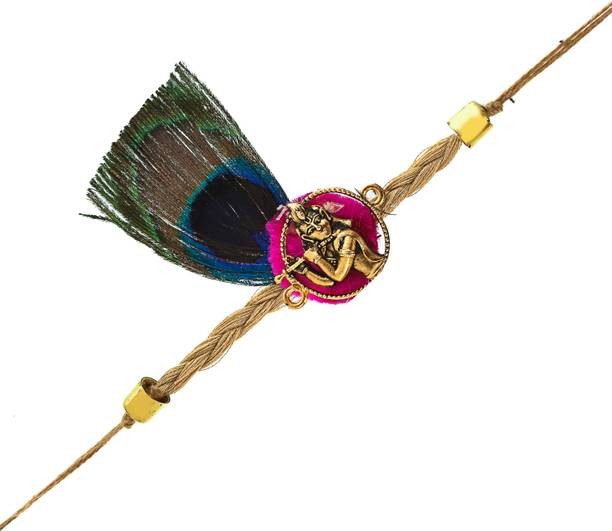 PRIDE STORE Designer 24-110-A-KUNDAN-STONE-1PCS, Rakhi for brother Kundan Rakhi, Greeting Card, Chawal Roli Pack  Set