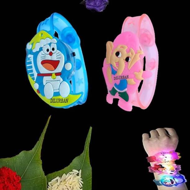 Happy Arts Kids 2 Kids LED rakhi set with ROLI&Chawal Plastic (PVC) Rakhi  Set