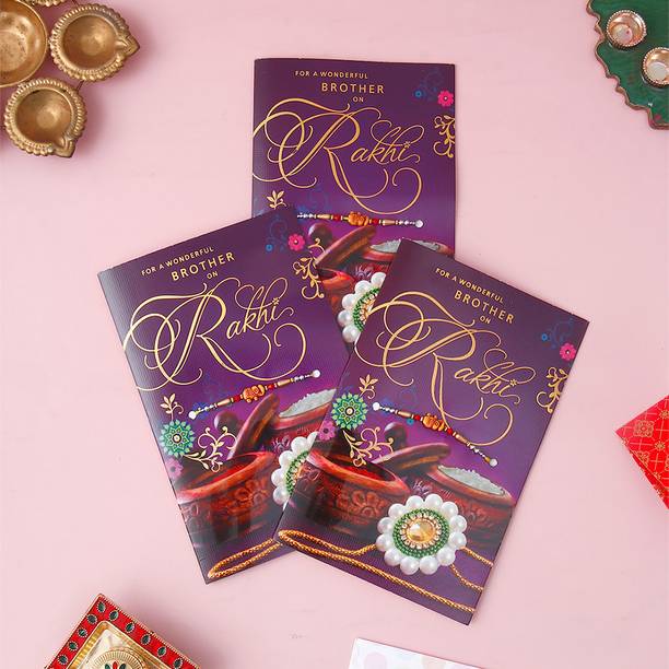 Thread For Wonderful Brother Rakhi with Greeting Card With Envelope Assorted Rakhi by ARCHIES