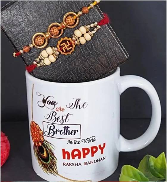 Banna Art Religious Rakhi with Mug| Bhai Rakhi | Fancy Rakhi | Designer Rakhi| 00 Mauli Thread Rakhi, Mug Set