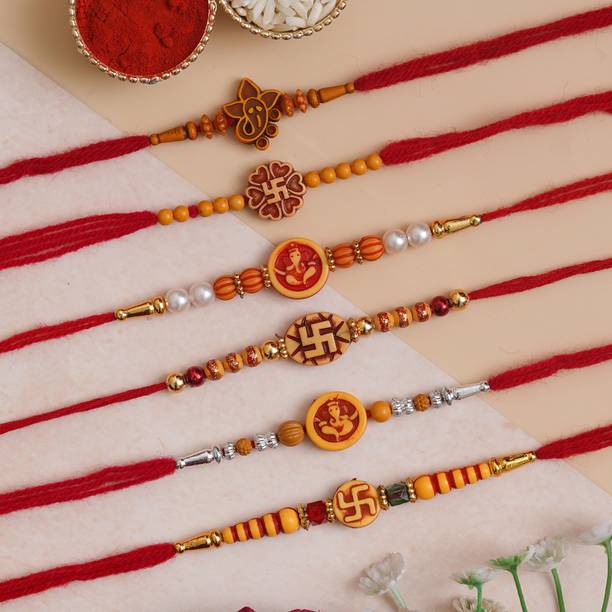 Rakhi Nation Designer CA-BQ-G3-W3-CB-W6 Assorted Rakhi  Set