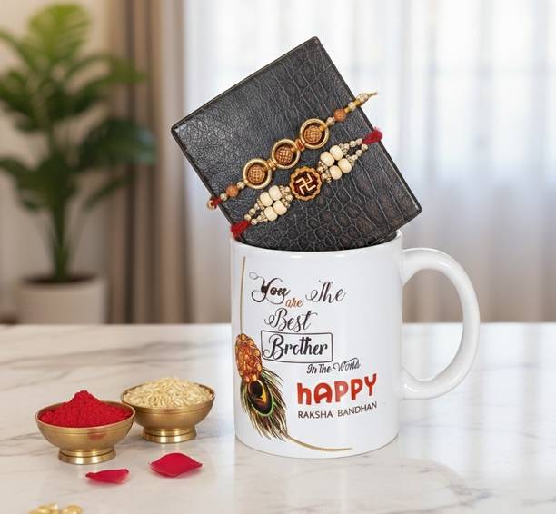 Banna Art Designer Premium Best Brother Rakhi Mug Gift Combo Set Assorted Rakhi, Mug  Set