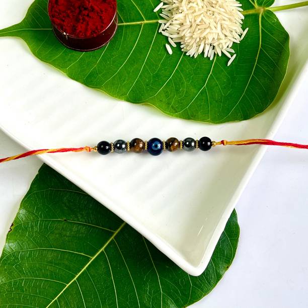 Shivkosha Religious The Ultimate Protection Rakhi – Shield of Strength, Focus & Grounding Yarn Chawal Roli Pack  Set