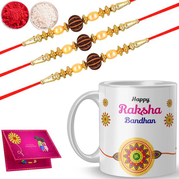 MAMETA Thread Rakhi--Mug-Set-2025-D-2642 Mauli Thread Mug Set
