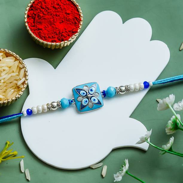 Tonkwalas Designer Rakhi for brother (KK-25) Mauli Thread Rakhi, Chawal Roli Pack, Greeting Card  Set