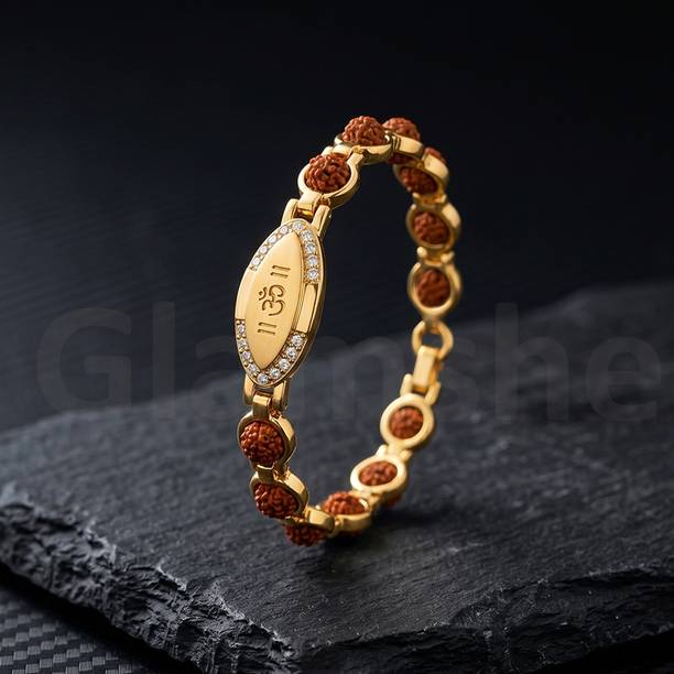Glamshe Rudraksh RA2 Gold Rakhi  Set