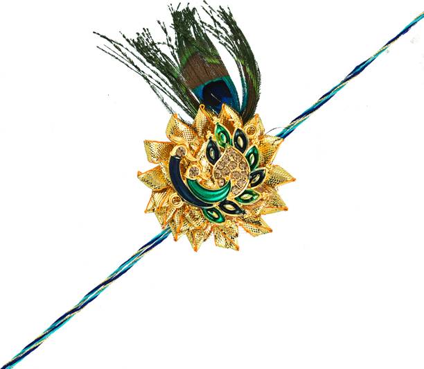 Manuenterprisem Bhaiya Bhabhi Designer Golden Peacock Rakhi – Vibrant and Stylish Assorted Rakhi Set