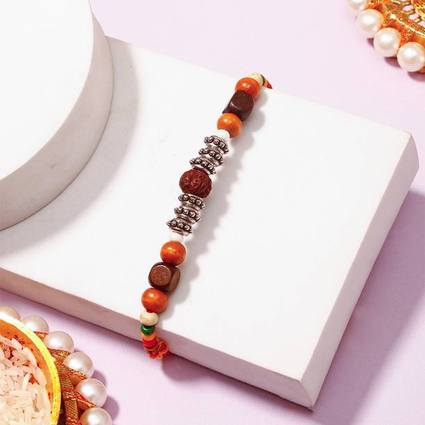 Thread Elegant Rudraksh Traditional Rakhi for Brother with Rakhi Greeting Card Assorted Rakhi, Greeting Card Set by ARCHIES