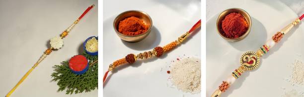 flowerwala Designer Premium crafted Rakhi Set _2516 Mauli Thread Rakhi  Set