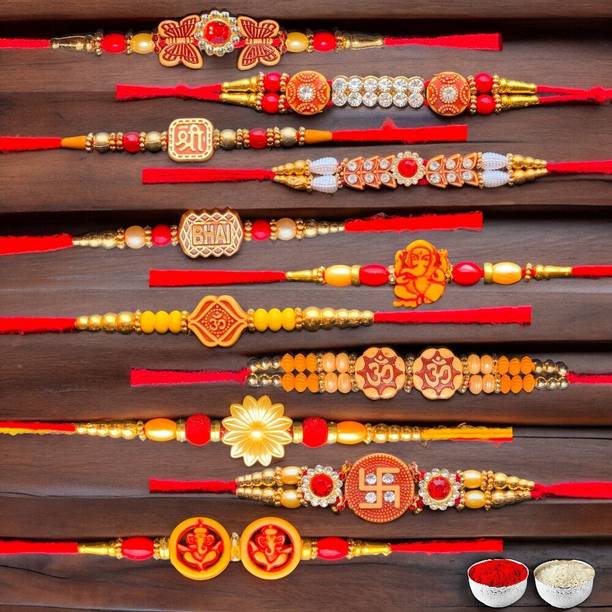 Kaynka Designer D14-H3-B2-H4-B1-C3-A5-D5-C2-H12-C4 Assorted Chawal Roli Pack  Set