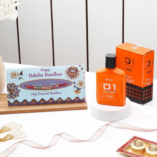 ARCHIES Thread Happy Raksha Bandhan' Mailer With 01 Musk Perfume Assorted Rakhi, Perfume  Set