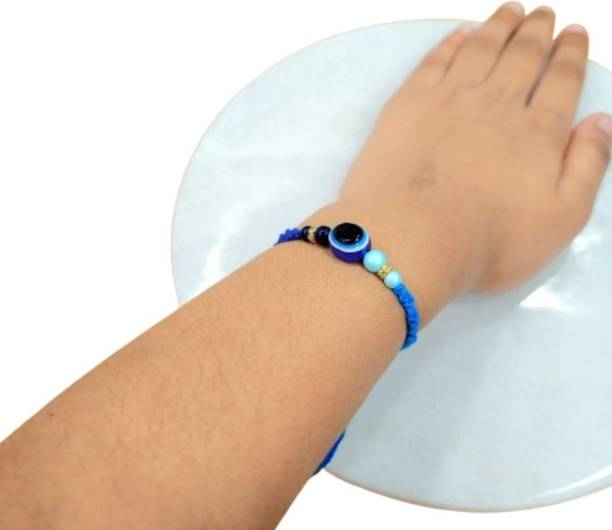 BHAVIKADECOR Thread Rakhi for Brother Evil Eye Stone Rakhis | Rakshbandhan Rakhi Mauli Thread Rakhi  Set