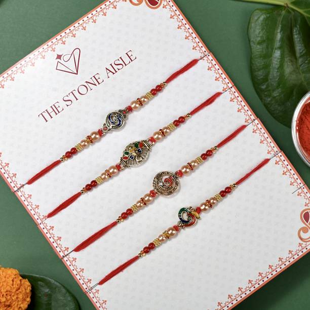 The Stone Aisle Designer ALF-059 Assorted Rakhi  Set