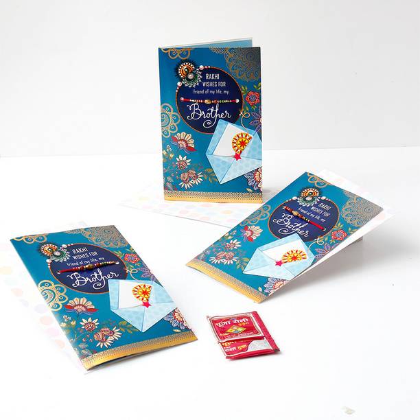 Thread Friend For Life Rakhi with Greeting Card With Envelope Assorted Rakhi by ARCHIES