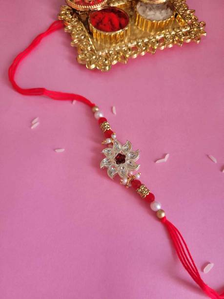 Trending Fusion Thread 003 Kundan Rakhi  Set