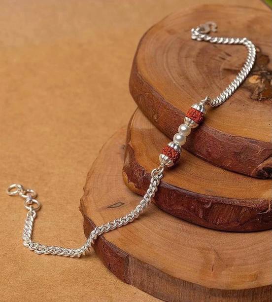 Shrivas Rudraksh 517358 Silver Rakhi  Set