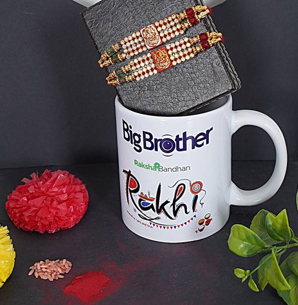 Banna Art Designer 2 pcs Bahiya rakhi | Fancy rakhi | Bhai Rakhi | Designer Rakhi| Mauli Thread Rakhi, Mug  Set