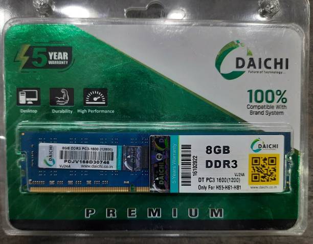 DAICHI 1600 DDR3 8 GB (Dual Channel) PC (8GB RAM)