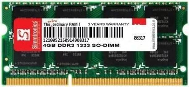 simtronics 4 gb DDR3 laptop 1333 DDR3 4 GB (Single Chan...