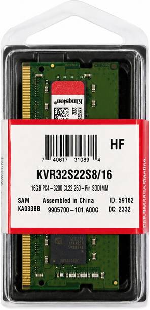 KINGSTON Kingston ValueRAM DDR4 16 GB (Single Channel) Laptop SDRAM (KVR32S22S8/16)