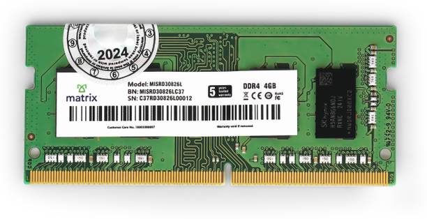 Matrix 4GB DDR4 LAPTOP RAM DDR4 4 GB (Single Channel) Laptop DDR4 (4GBDDR4LT)