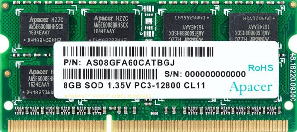 Apacer 1 DDR3 8 GB (Dual Channel) Laptop (DDR3 NOTEBOOK MEMORY MODULE)