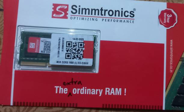 Simmtornics Ddr3 DDR3 8 GB (Single Channel) Laptop (Ddr3 laptop)