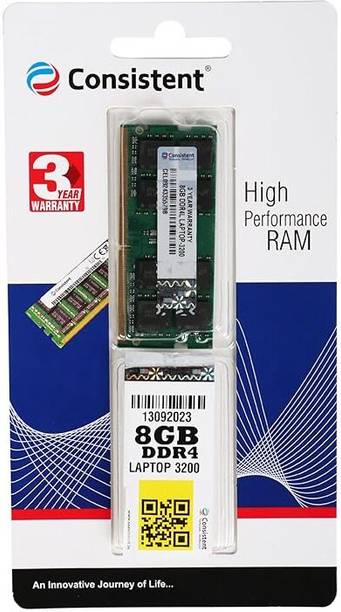 consistant RAM DDR4 8 GB (Single Channel) Laptop (3200)
