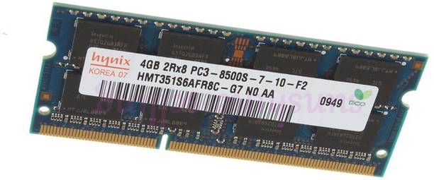 Hynix 4GB DDR3 1066 (PC3-8500S) LAPTOP DDR3 4 GB (Dual Channel) Laptop (MFG. SEE PIC)