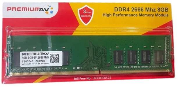 PremiumAV Desktop DDR4 8 GB (Dual Channel) PC (Desktop RAM 2666 MHz)