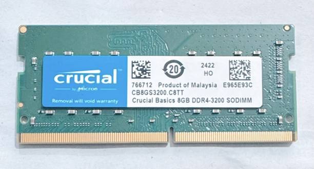 CRUSIAL Crusial Basics DDR4 8 GB (Single Channel) Laptop DDR4 SDRAM (CB8GS3200)