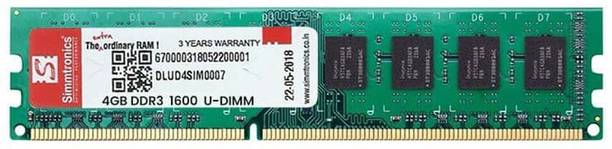 simtronics RAM DDR3 4 GB PC SDRAM (1600 DESKTOP)