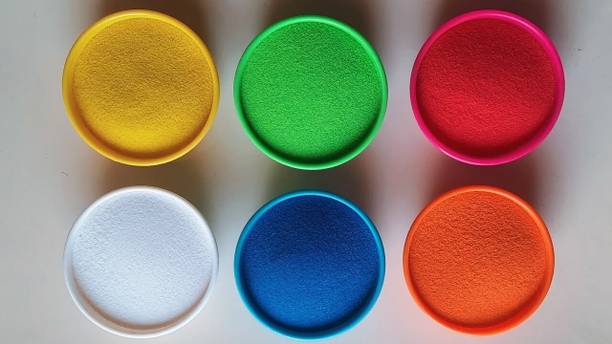BRIGHT BLOOM Pack of 6 Rangoli Powder