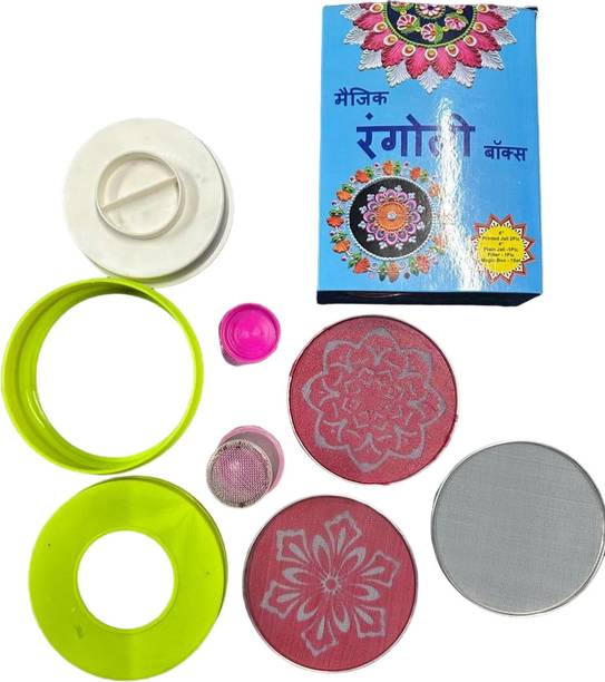 ZARWAR Magic Rangoli Making Box for Diwali Home Decor (Random Design) Rangoli Stencil